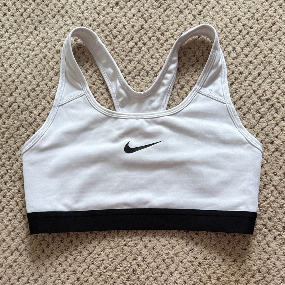 Nike White Sports Bra - S